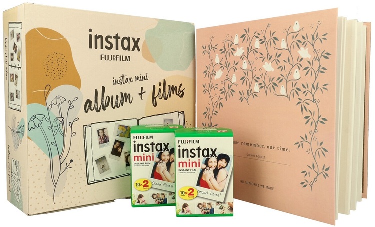 Zestaw akcesoriów Instax - Album Pink bird + wkład 2x20 zdjęć
