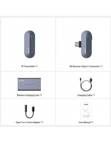Bezprzewodowy system mikrofonowy 2.4 GHz Synco P1T (USB-C)