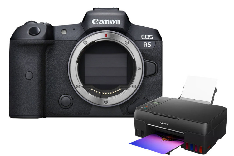 Zestaw Aparat Canon EOS R5 Body + Drukarka Canon PIXMA G640 + Papier Canon A4