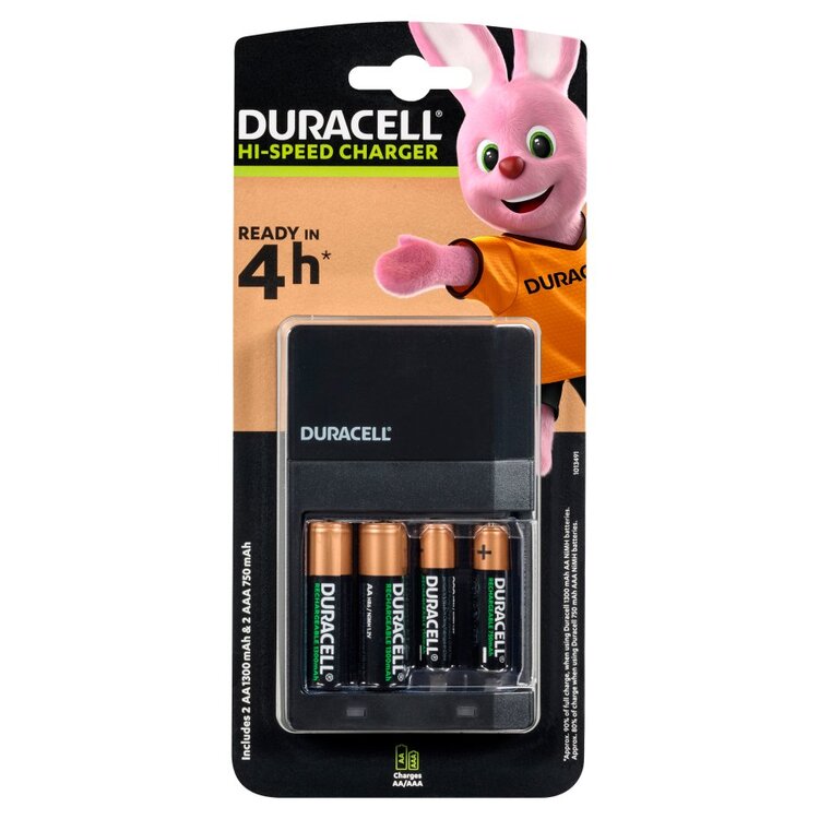 Ładowarka DURACELL NiMH CEF14 + akumulatory 2 x AA/R6 + 2 x AAA/R3