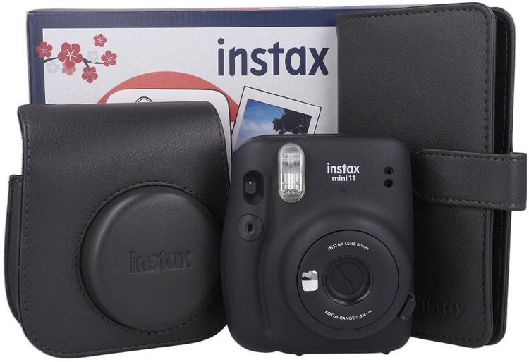 Instax Box mini 11  (szary - charcoal gray) + album i pokrowiec