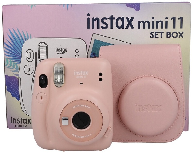 Instax Box mini 11  (różowy - blush pink) + pokrowiec