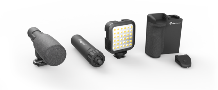 Uchwyt z mikrofonem i lampą Digipower Follow Me (VLG4)