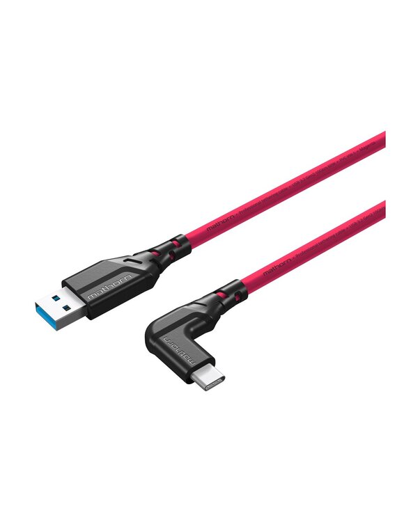 Kabel Mathorn MTC501M USB A-C kątowy 5m 10 Gbps 60W Magenta
