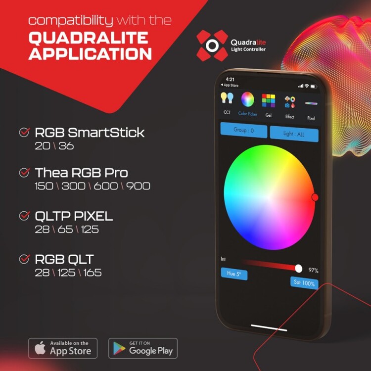Tuba Świetlna LED Quadralite RGB QLTP 28 Pixel
