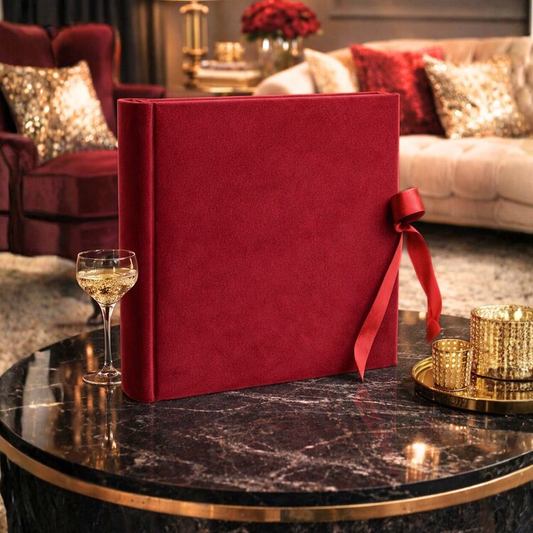 Album tradycyjny szyty 29x32/100 Gedeon Velvet Ruby