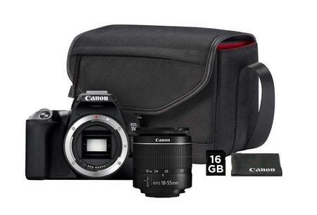 Canon EOS 250D z ob. EF-S 18-55mm f/3.5-5.6 DC III+ torba SB130 + karta 16GB