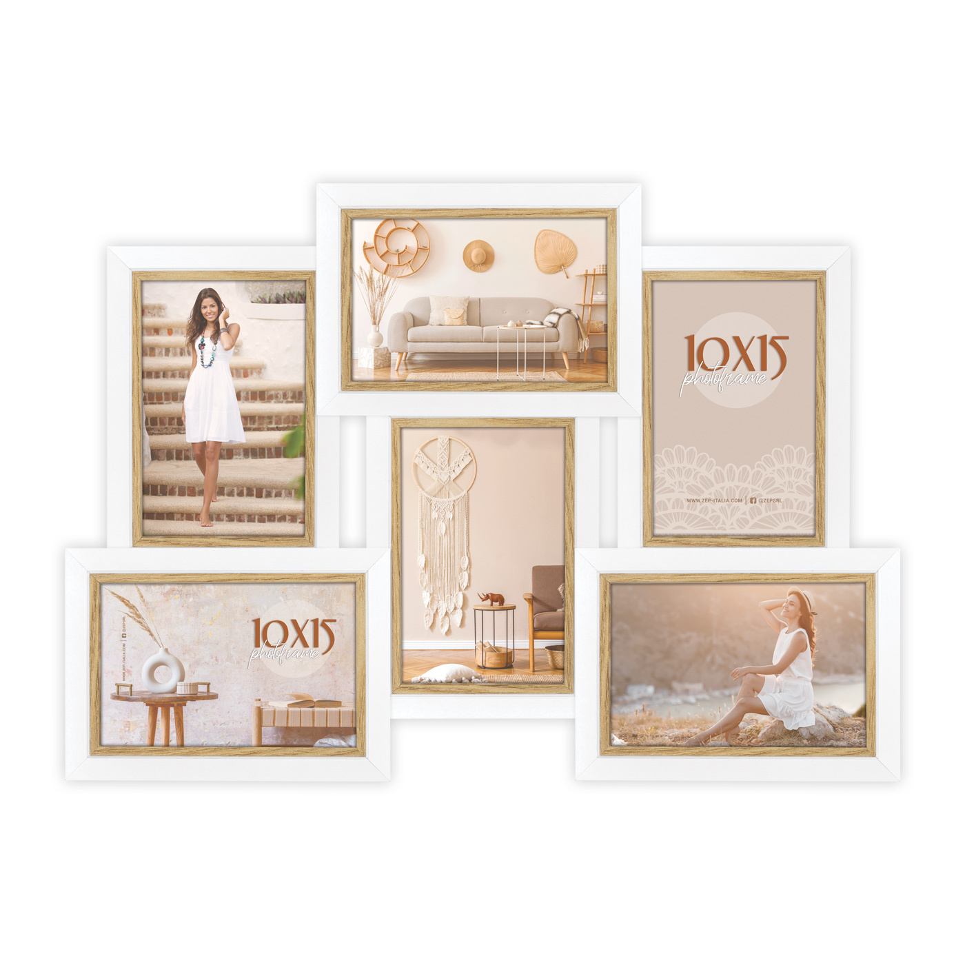 Ramka Italia Ayas  - różne formaty - Biały, 10x15, 10x15 x6