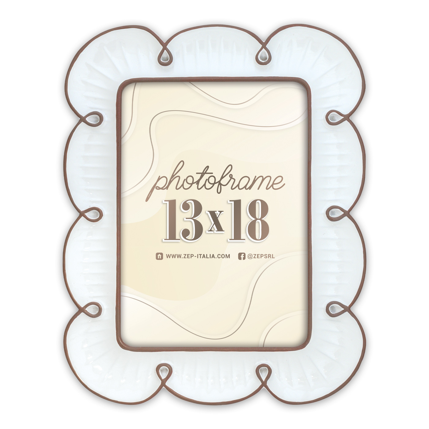 Ramka Italia Nuvola  - różne kolory i formaty - Biały, 10x15, 10x15