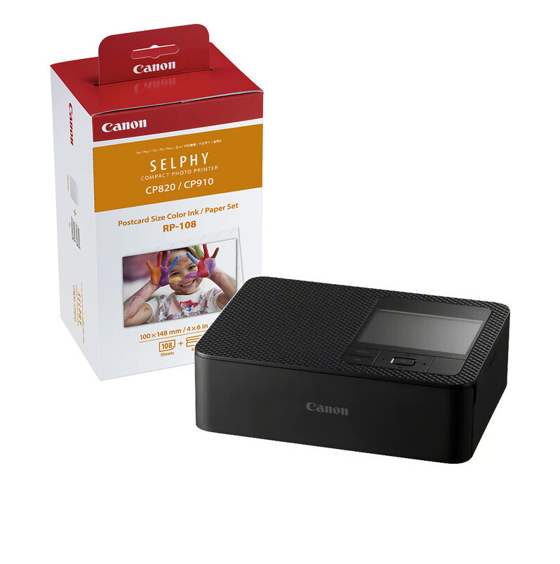Zestaw Canon Selphy CP1500 BK (czarny) + papier RP-108