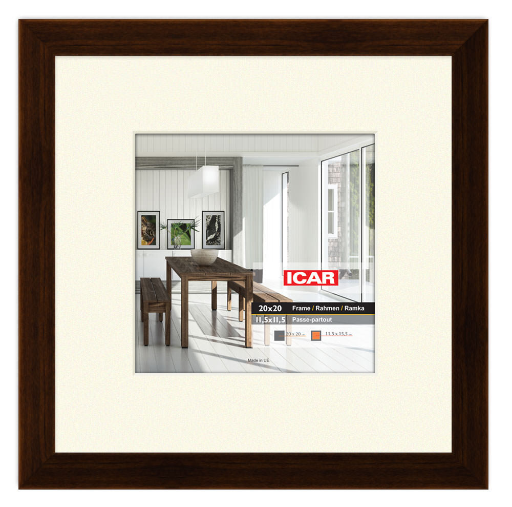 Ramka Icar Aga Pas 20x20 (11,5x11,5)  - różne kolory - Ciemna czekolada, 11,5x11,5, 20x20 Ramka Icar Aga Pas 20x20 (11,5x11,5)  - różne kolory - Ciemna czekolada, 11,5x11,5, 20x20