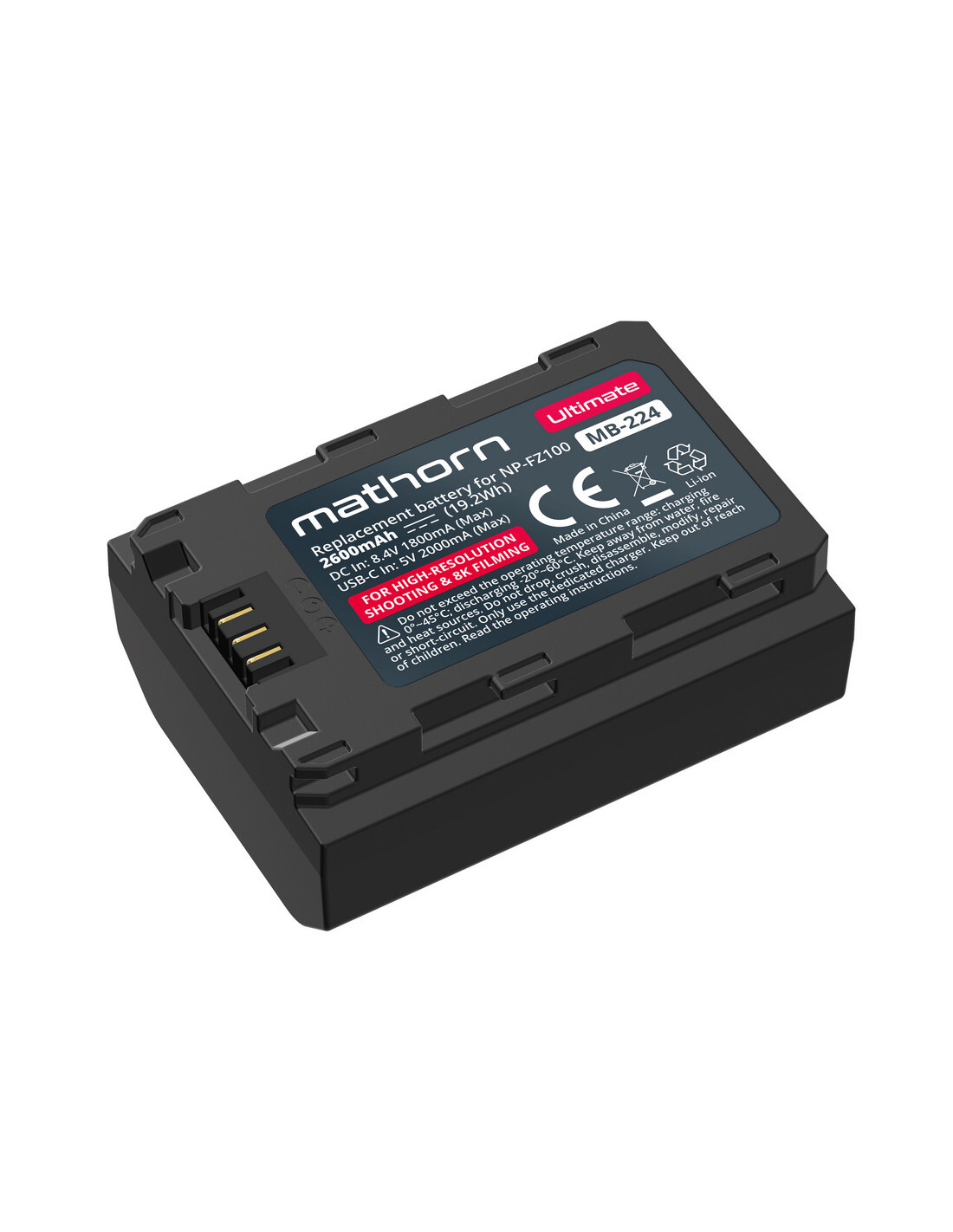 Akumulator Mathorn MB-224 2600mAh USB-C  zamiennik  NP-FZ100