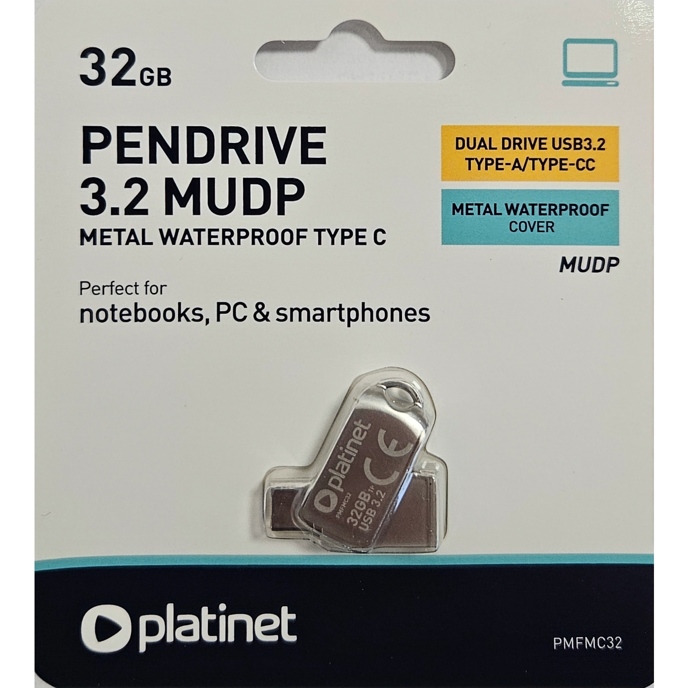 Pendrive 32GB Platinet USB 3.2 USB-A/USB-C MUDP (srebrny)