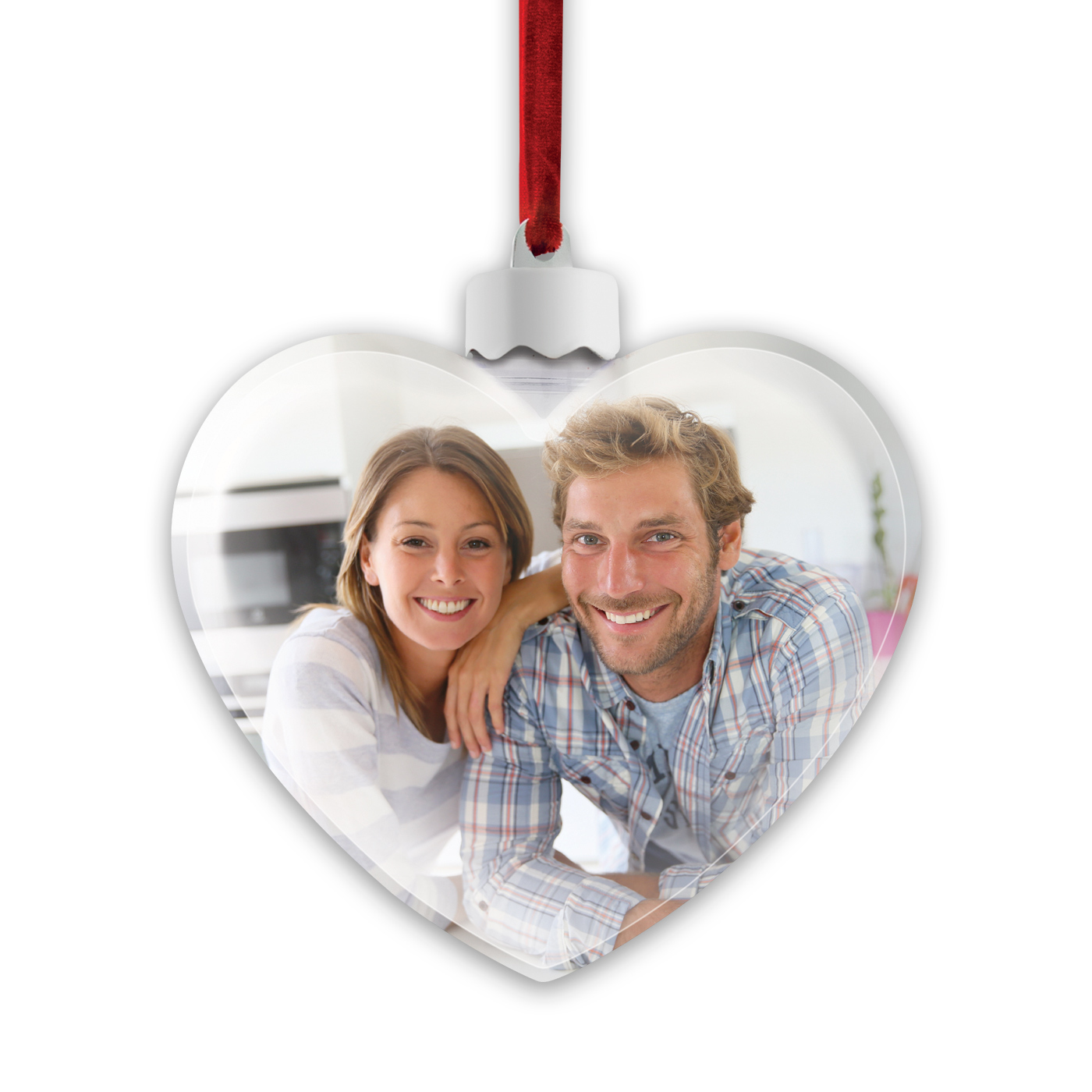 Bombka Italia Serce 10X8,5 - Przezroczysty, 8,5x10, Serce