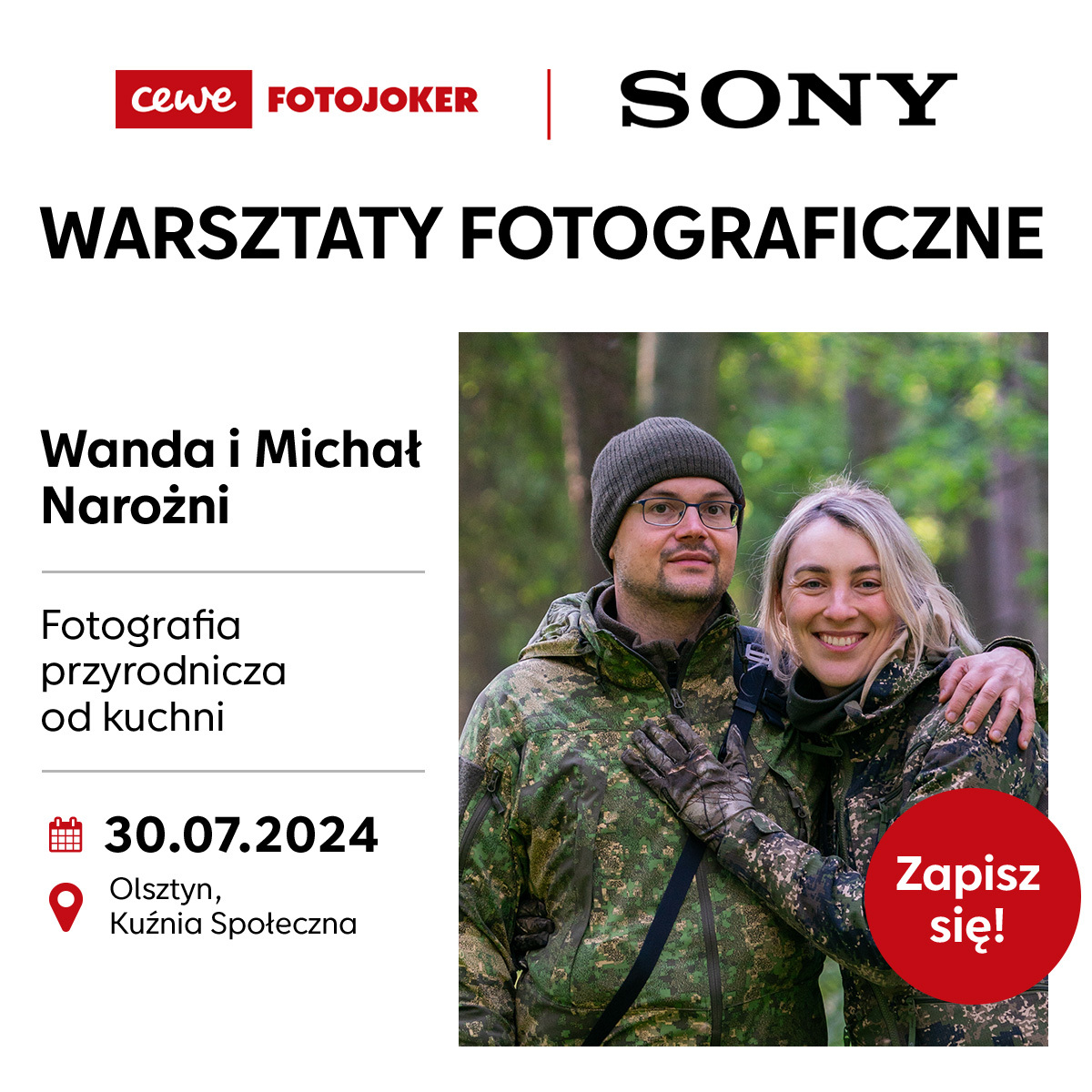 Warsztaty fotograficzne - Wanda i Michał Narożni - Fotografia przyrodnicza od kuchni - 30.07.2024
