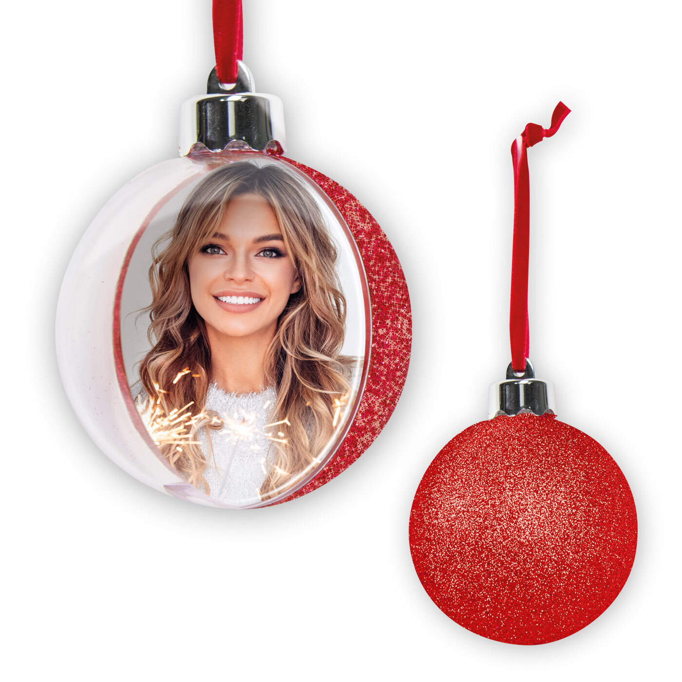 Bombka Italia z Brokatem  - różne kolory i formaty - Czerwony, ~ Ø 10, ~ Ø 10