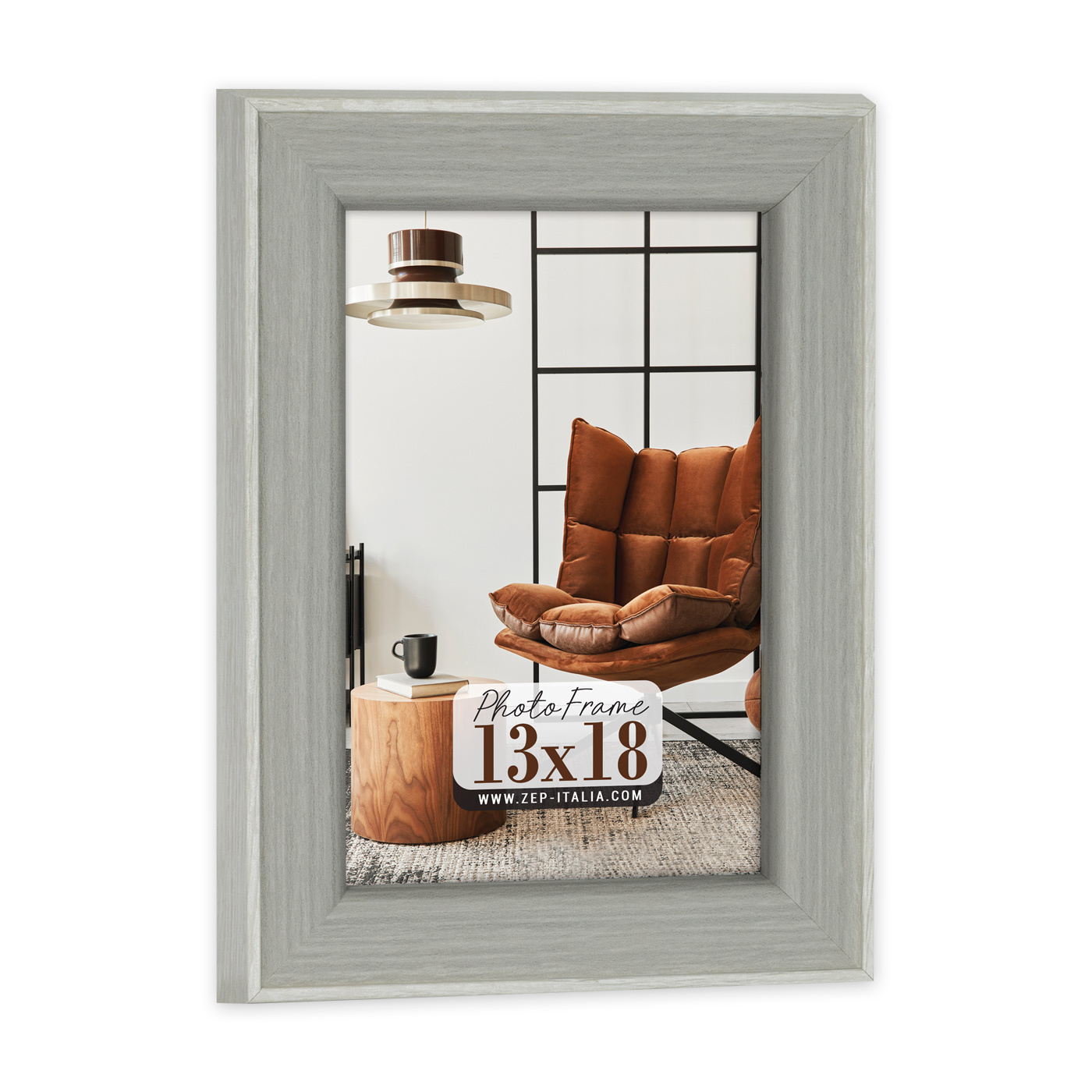 Ramka Italia Nuoro szara - różne formaty - Szary, 10x15, 10x15