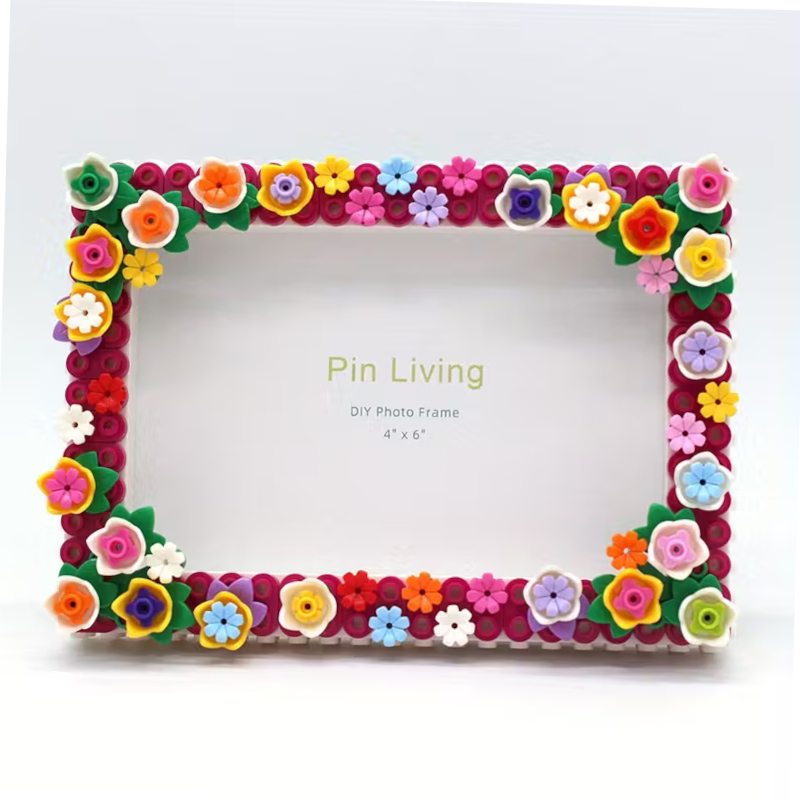 Ramka z Klocków do samodzielnego złożenia - flowers - Wielokolorowa, 10x15, 10x15