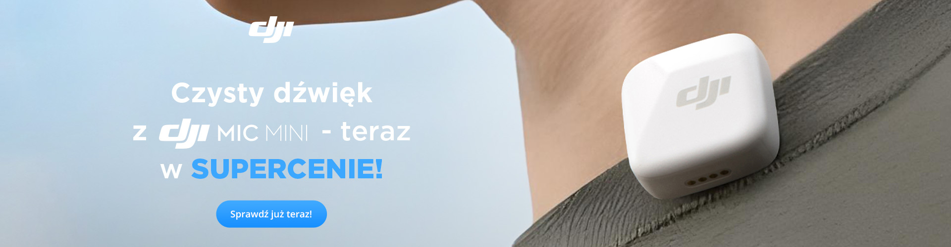 Baner DJI MIC, mikrofon przypięty do koszulki