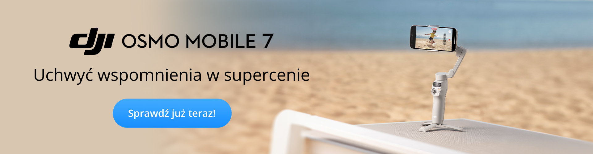 Baner DJI Osmo Mobile 7, gimbal z telefonem