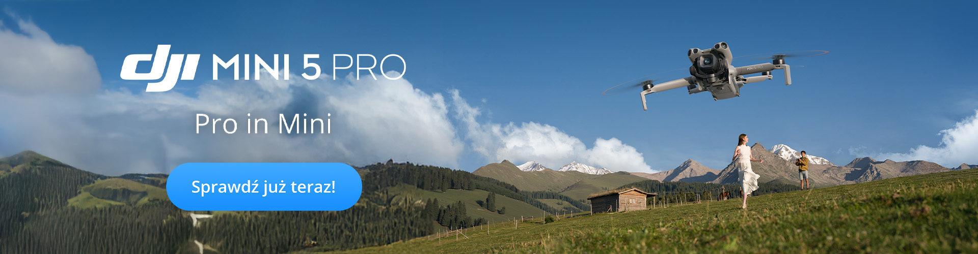 Baner DJI Mini 5 Pro, nowy dron z czujnikiem laserowym