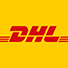 Logo DHL w kolorach żółtym i czerwonym